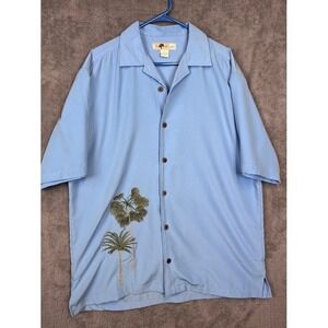 Joe Marlin XXL Mens Palm Tree Button Up Short Sleeve Hawaiian Shirt